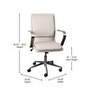 Flash Furniture Taupe LeatherSoft Office Chair with Chrome Arms GO-21111B-TAUPE-CHR-GG